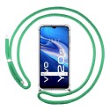 Funda Colgante Transparente para Vivo Y20s / Y11s con Cordon Verde Agua