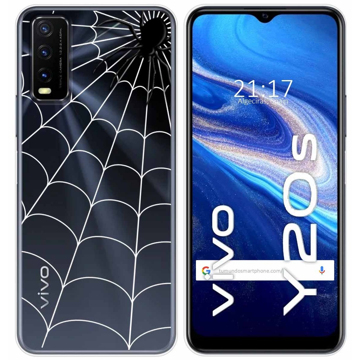 Funda Gel Transparente para Vivo Y20s / Y11s diseño Araña Dibujos
