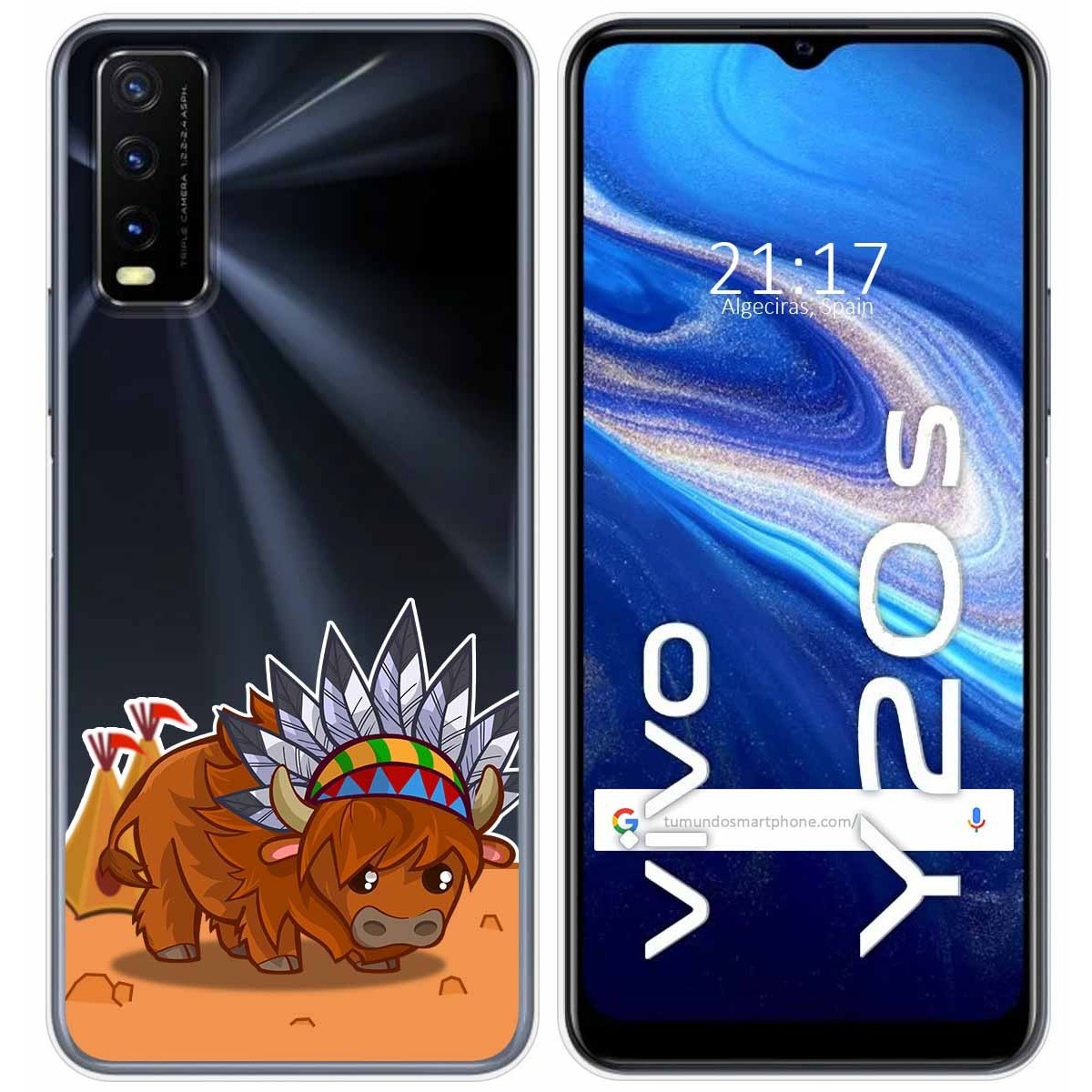 Funda Gel Transparente para Vivo Y20s / Y11s diseño Bufalo Dibujos