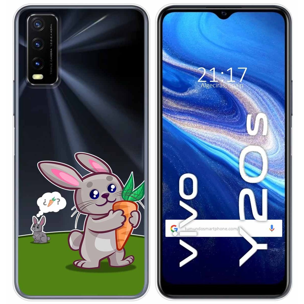 Funda Gel Transparente para Vivo Y20s / Y11s diseño Conejo Dibujos