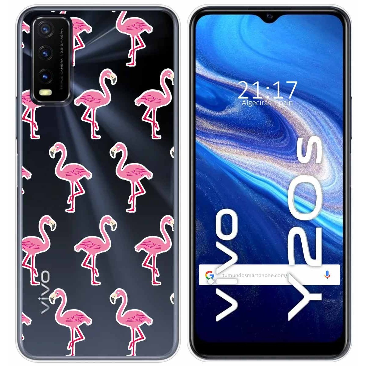 Funda Gel Transparente para Vivo Y20s / Y11s diseño Flamenco Dibujos