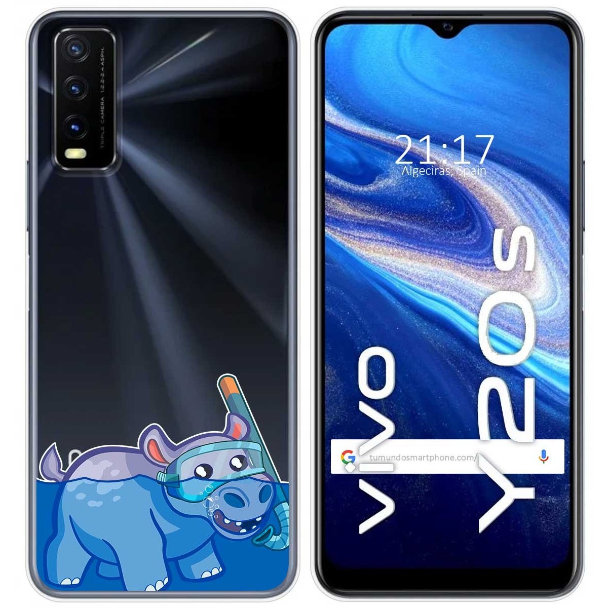 Funda Gel Transparente para Vivo Y20s / Y11s diseño Hipo Dibujos