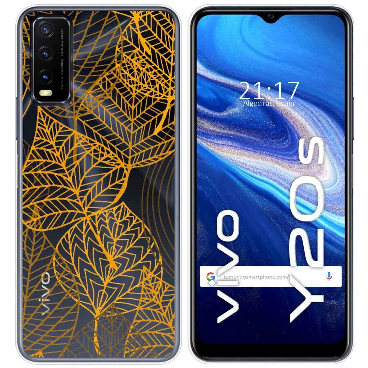 Funda Gel Transparente para Vivo Y20s / Y11s diseño Hojas Dibujos