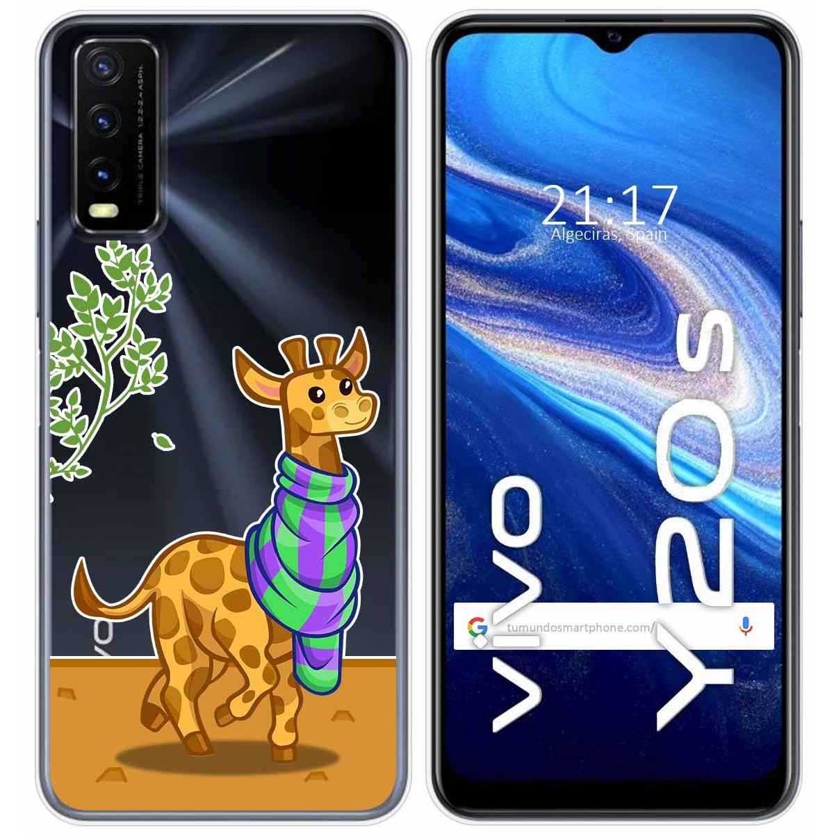 Funda Gel Transparente para Vivo Y20s / Y11s diseño Jirafa Dibujos