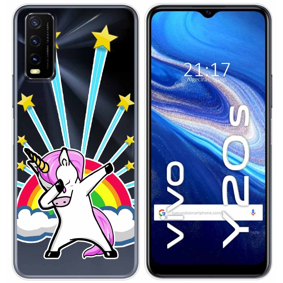 Funda Gel Transparente para Vivo Y20s / Y11s diseño Unicornio Dibujos