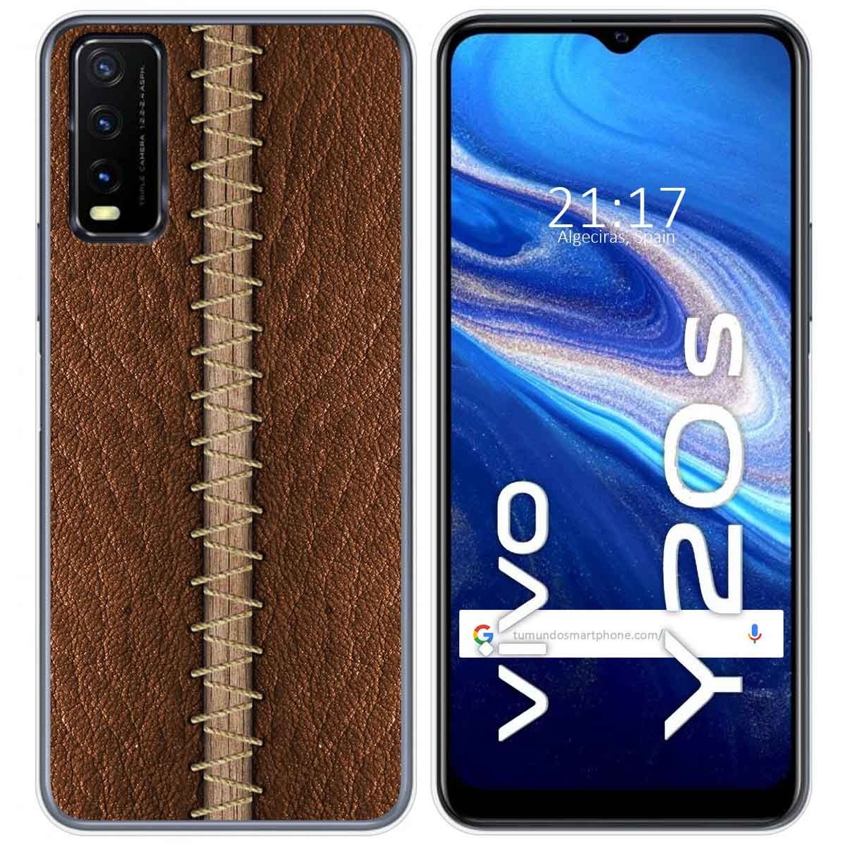 Funda Gel Tpu para Vivo Y20s / Y11s diseño Cuero 01 Dibujos