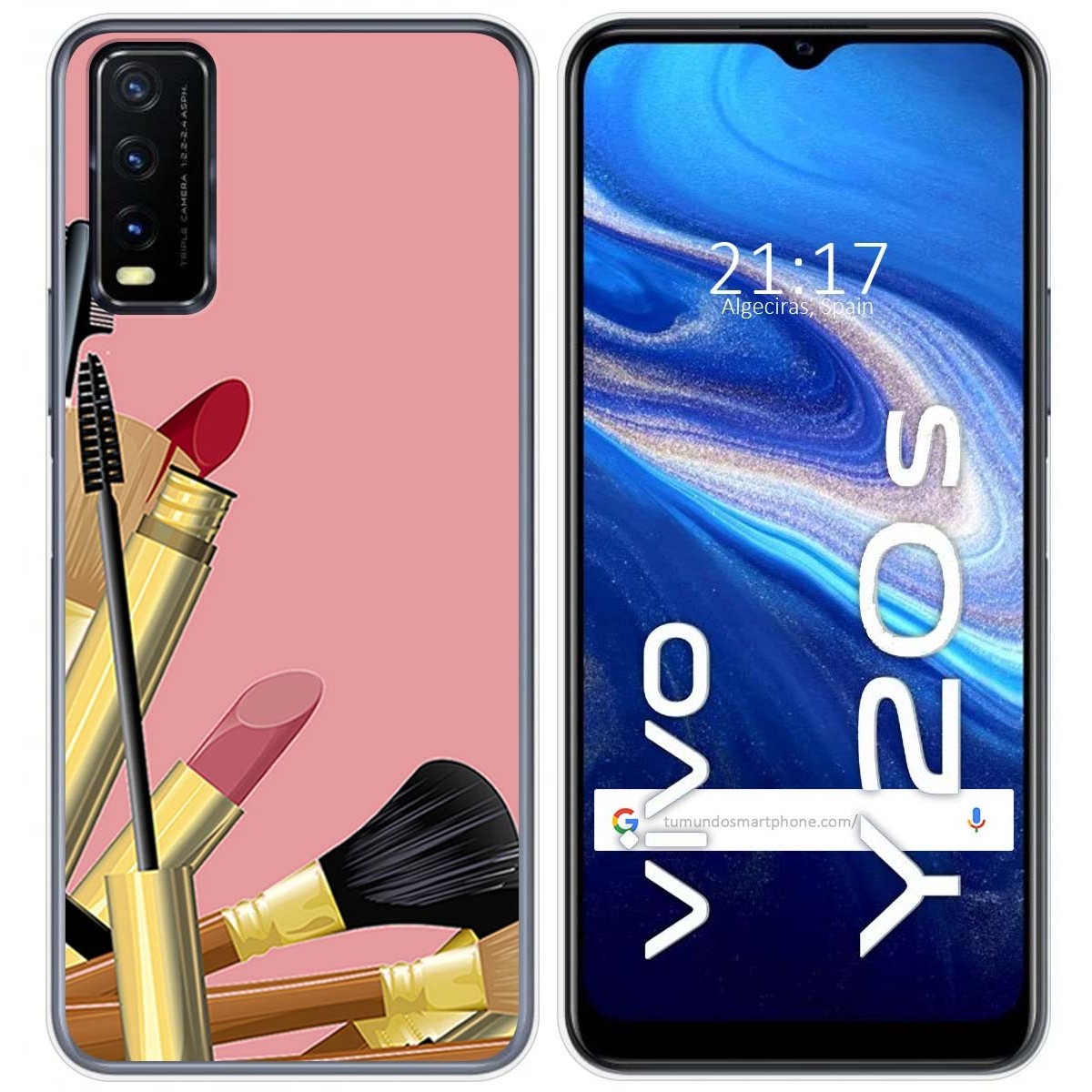 Funda Gel Tpu para Vivo Y20s / Y11s diseño Brochas Dibujos