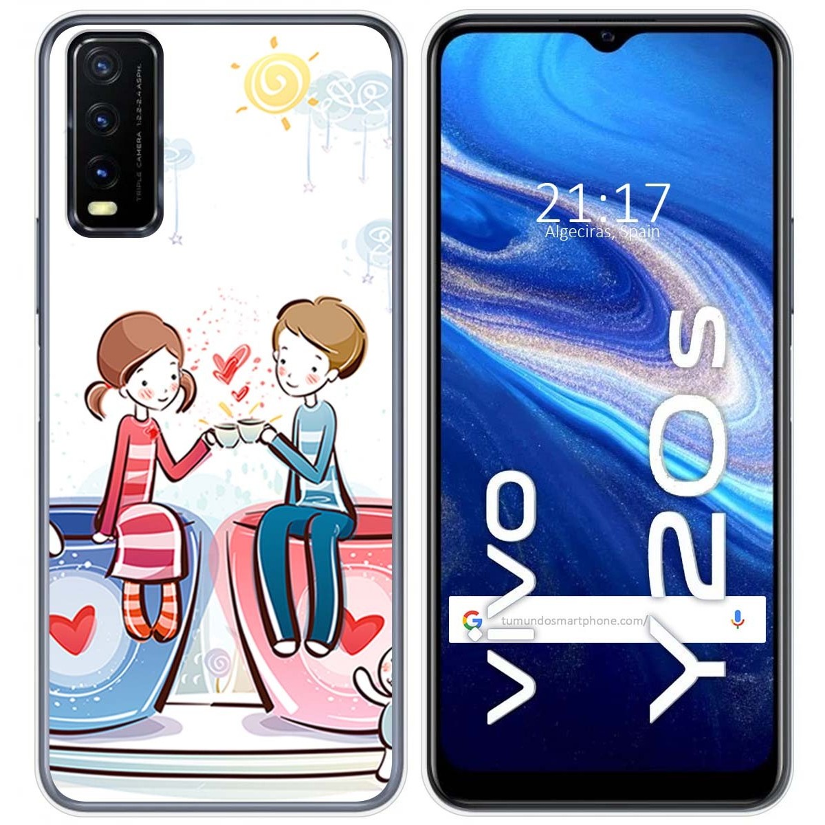 Funda Gel Tpu para Vivo Y20s / Y11s diseño Café Dibujos