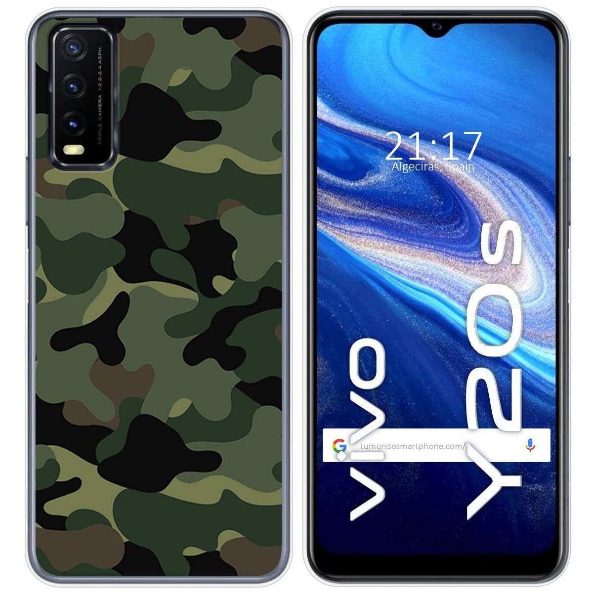 Funda Gel Tpu para Vivo Y20s / Y11s diseño Camuflaje Dibujos