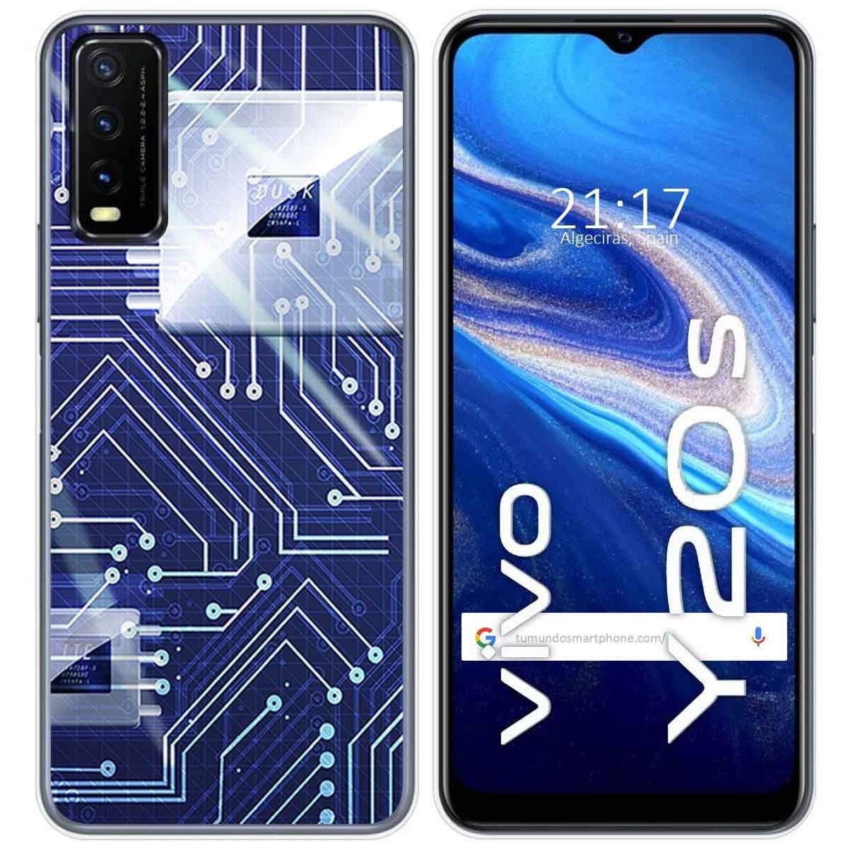 Funda Gel Tpu para Vivo Y20s / Y11s diseño Circuito Dibujos