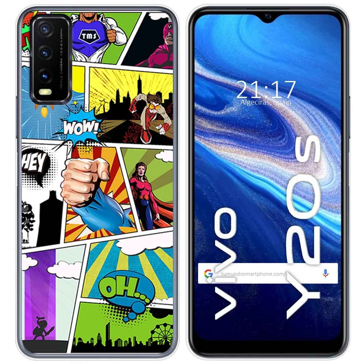 Funda Gel Tpu para Vivo Y20s / Y11s diseño Comic Dibujos