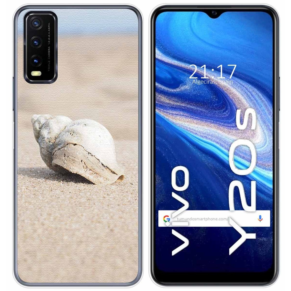 Funda Gel Tpu para Vivo Y20s / Y11s diseño Concha Dibujos