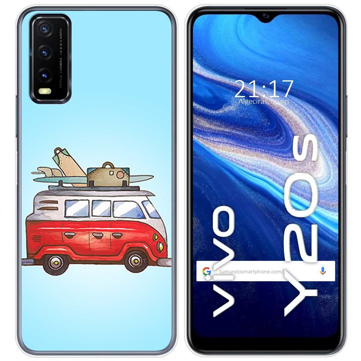 Funda Gel Tpu para Vivo Y20s / Y11s diseño Furgoneta Dibujos