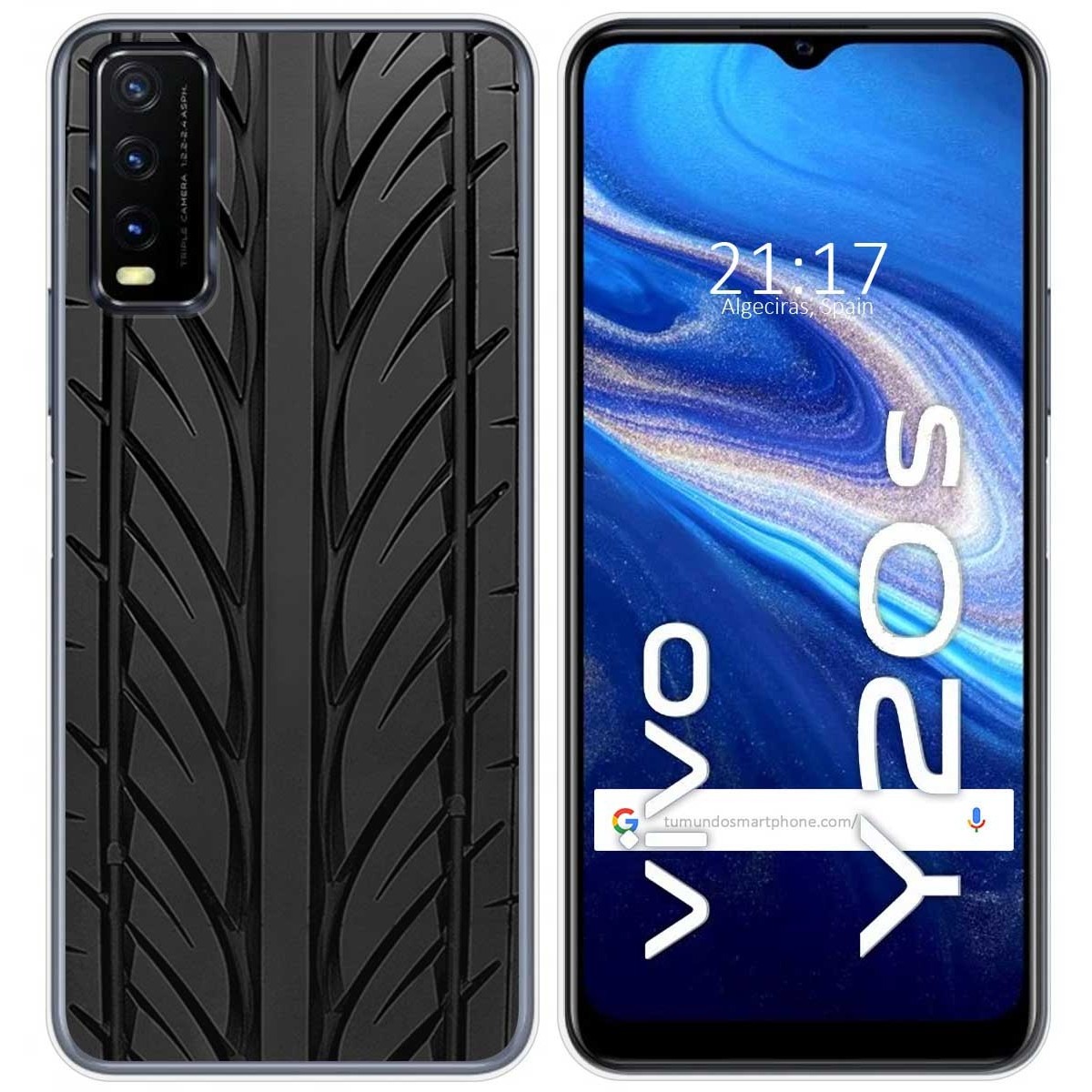 Funda Gel Tpu para Vivo Y20s / Y11s diseño Neumatico Dibujos