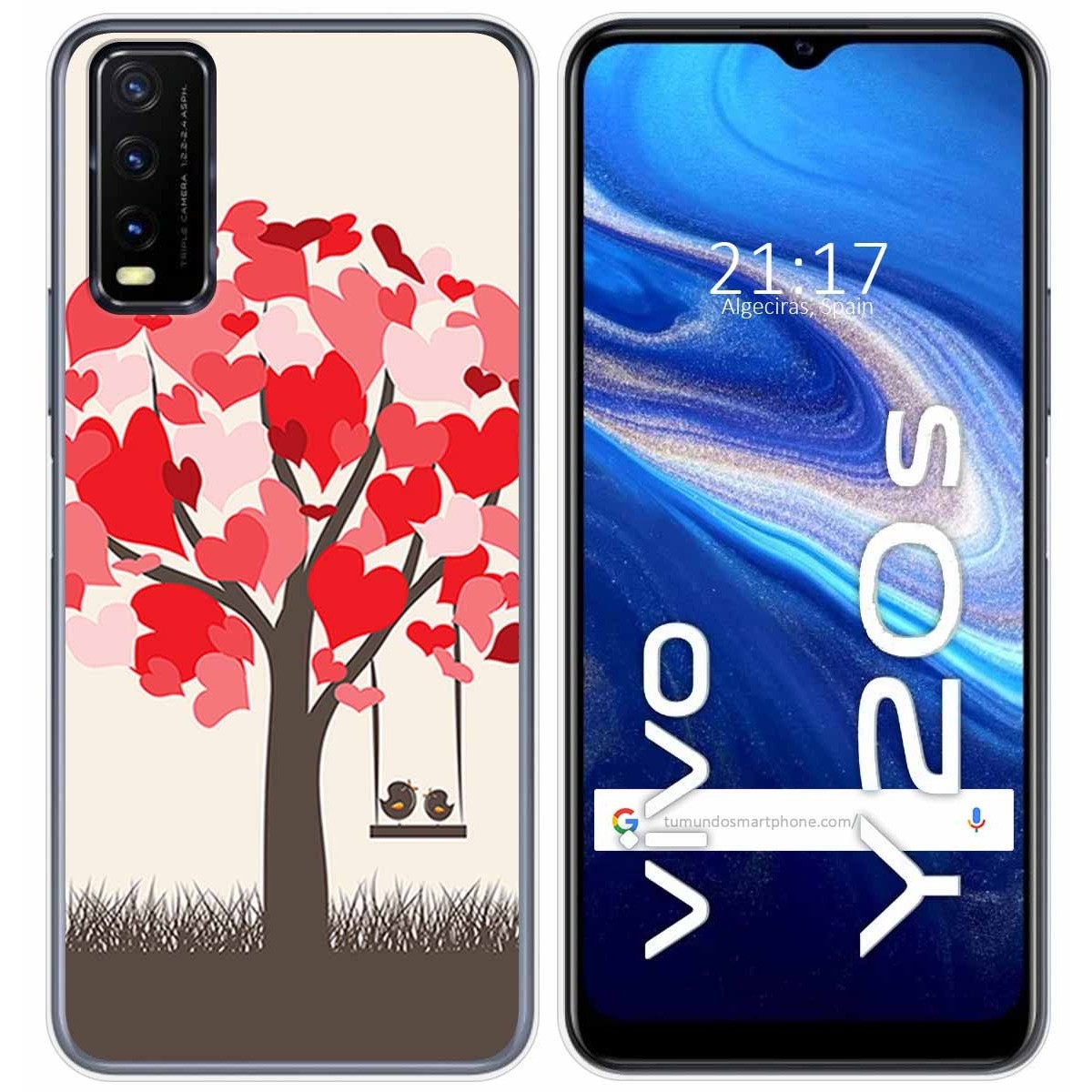 Funda Gel Tpu para Vivo Y20s / Y11s diseño Pajaritos Dibujos