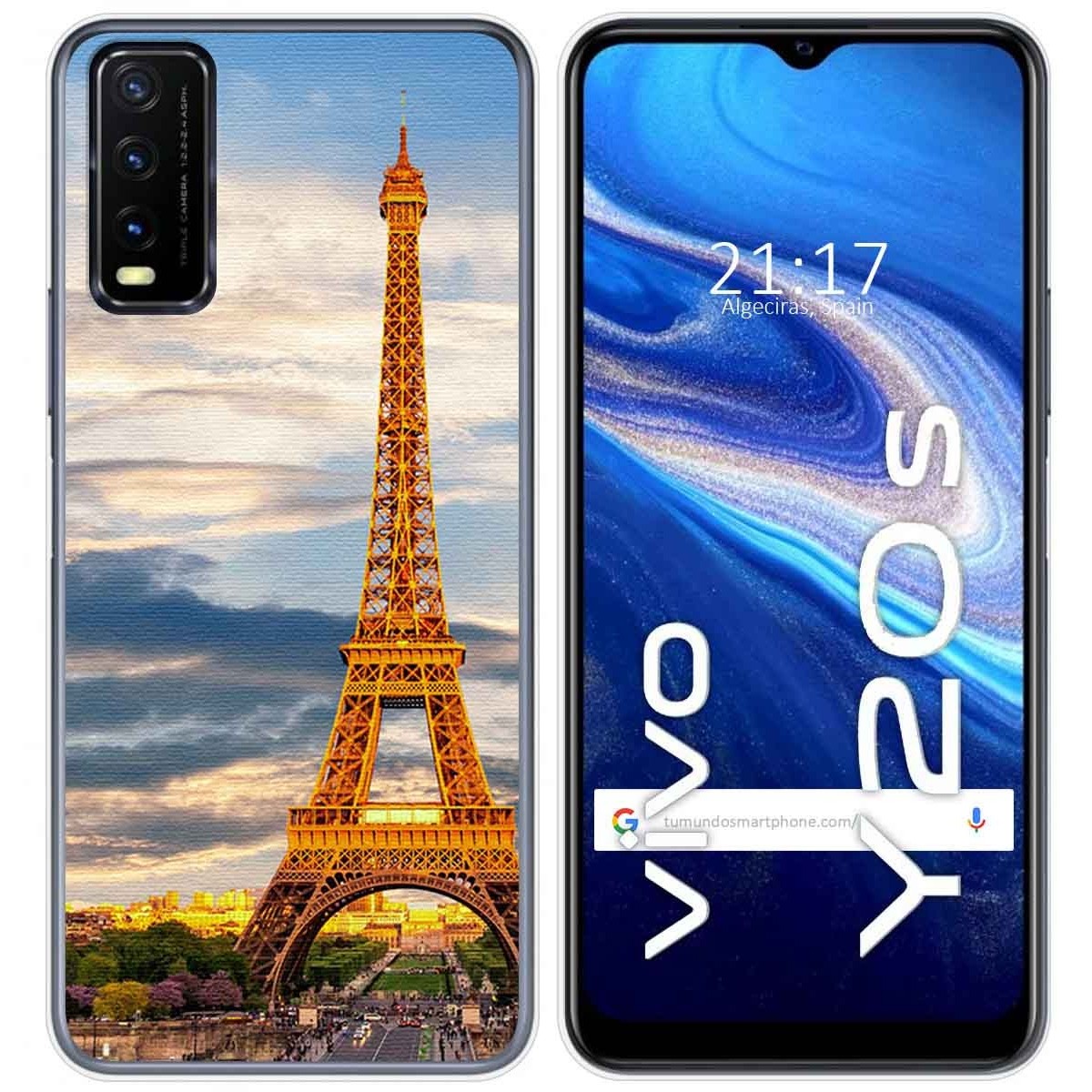 Funda Gel Tpu para Vivo Y20s / Y11s diseño Paris Dibujos