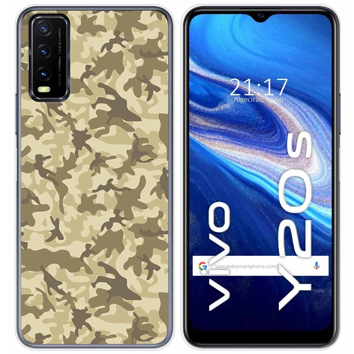 Funda Gel Tpu para Vivo Y20s / Y11s diseño Sand Camuflaje Dibujos