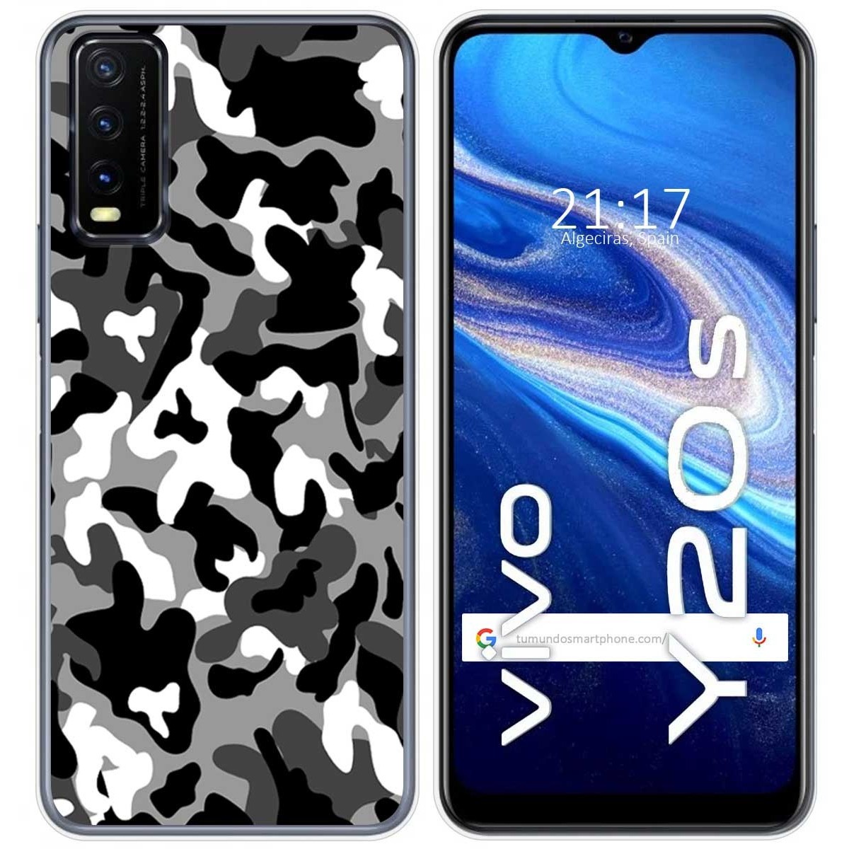 Funda Gel Tpu para Vivo Y20s / Y11s diseño Snow Camuflaje Dibujos