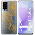 Funda Gel Transparente para Vivo X51 5G diseño Hojas Dibujos