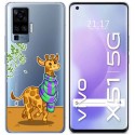 Funda Gel Transparente para Vivo X51 5G diseño Jirafa Dibujos