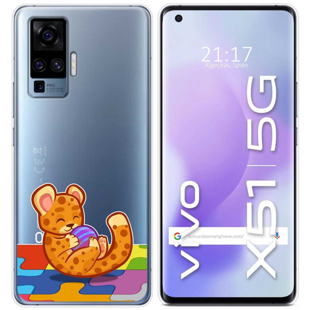 Funda Gel Transparente para Vivo X51 5G diseño Leopardo Dibujos