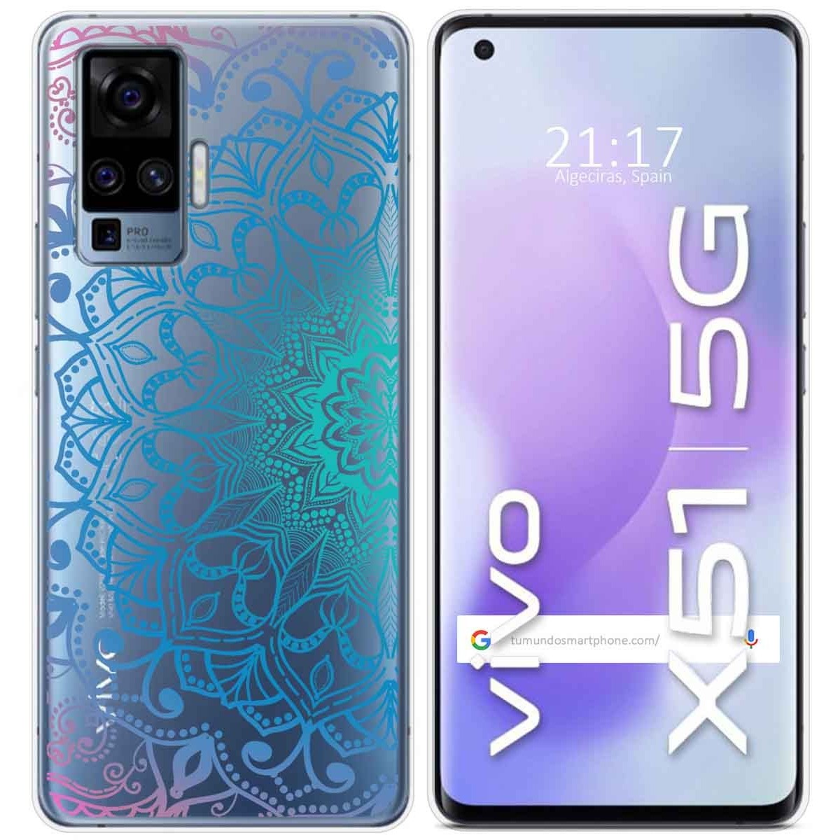 Funda Gel Transparente para Vivo X51 5G diseño Mandala Dibujos