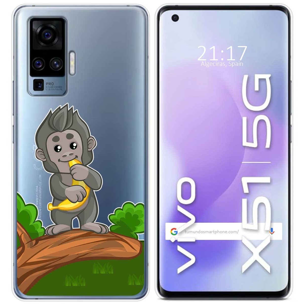 Funda Gel Transparente para Vivo X51 5G diseño Mono Dibujos