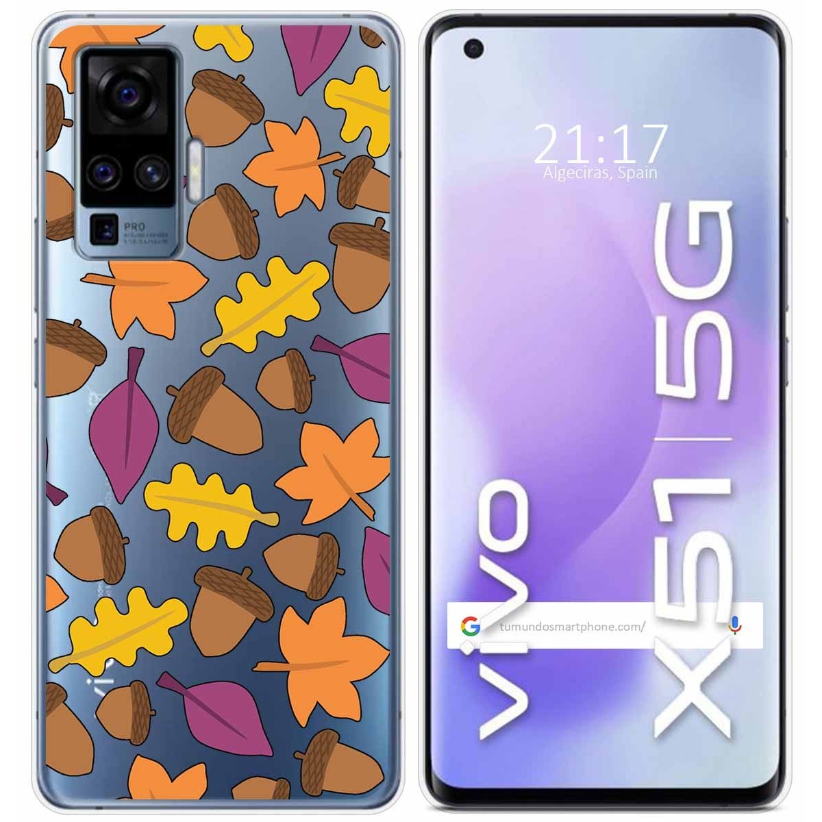 Funda Gel Transparente para Vivo X51 5G diseño Otoño Dibujos