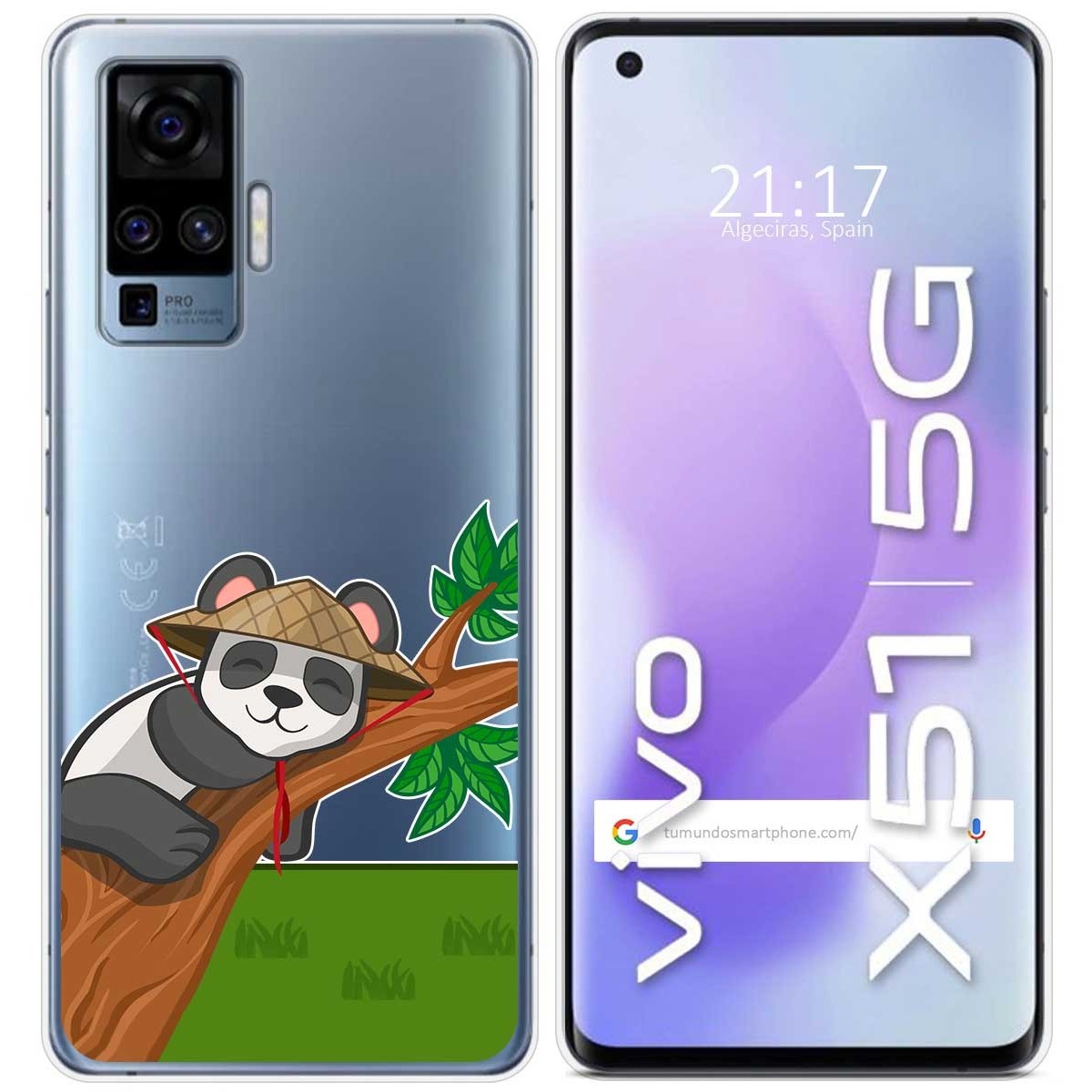 Funda Gel Transparente para Vivo X51 5G diseño Panda Dibujos
