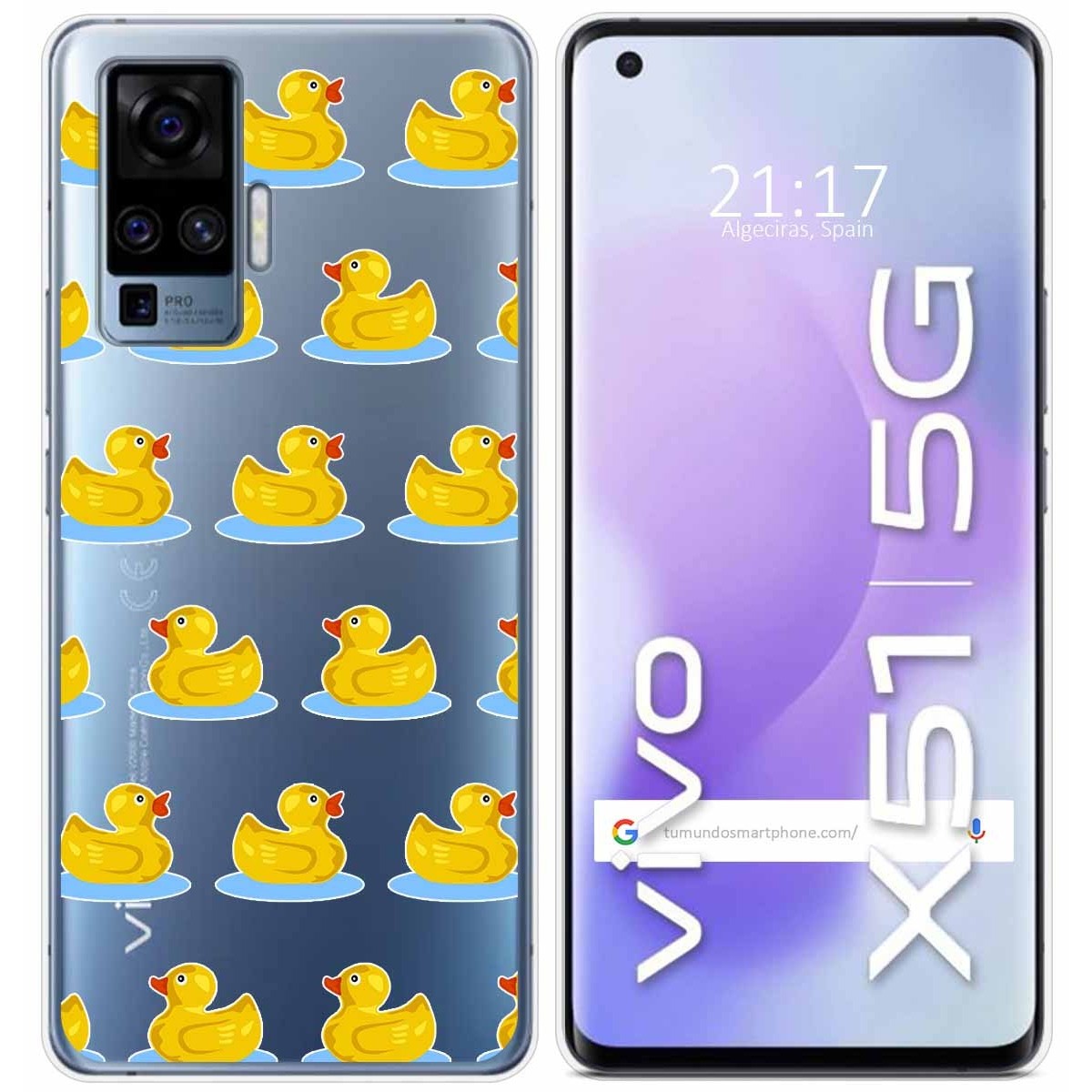 Funda Gel Transparente para Vivo X51 5G diseño Pato Dibujos