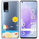 Funda Gel Transparente para Vivo X51 5G diseño Playa Dibujos
