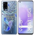 Funda Gel Transparente para Vivo X51 5G diseño Plumas Dibujos