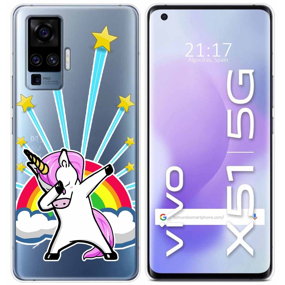 Funda Gel Transparente para Vivo X51 5G diseño Unicornio Dibujos