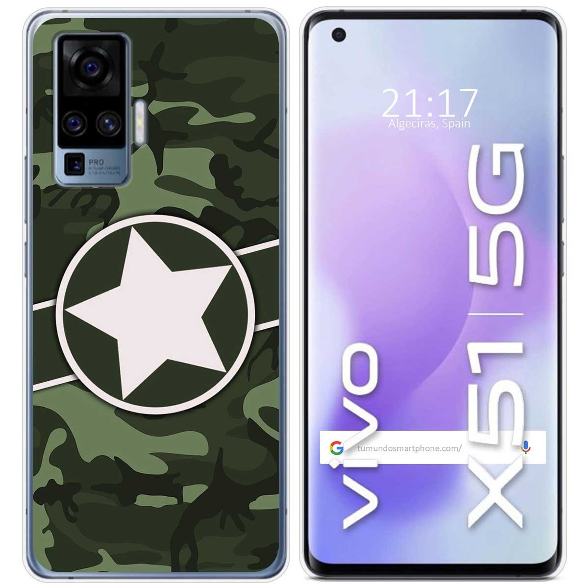 Funda Gel Tpu para Vivo X51 5G diseño Camuflaje 01 Dibujos