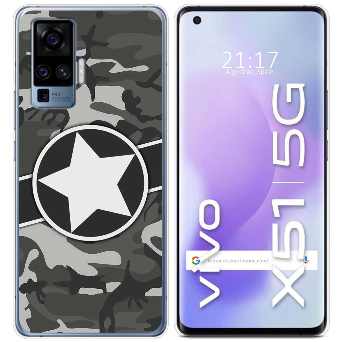 Funda Gel Tpu para Vivo X51 5G diseño Camuflaje 02 Dibujos