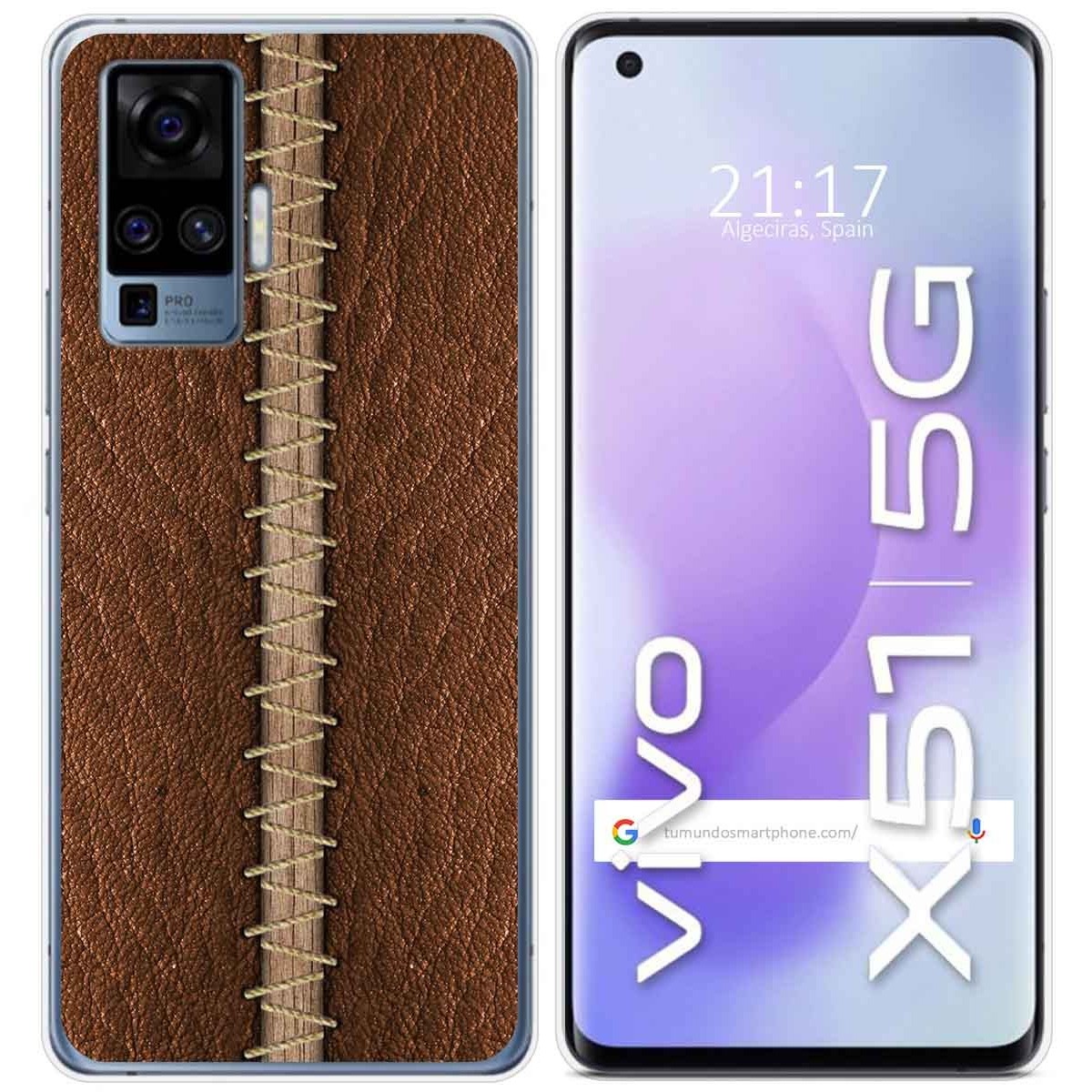 Funda Gel Tpu para Vivo X51 5G diseño Cuero 01 Dibujos