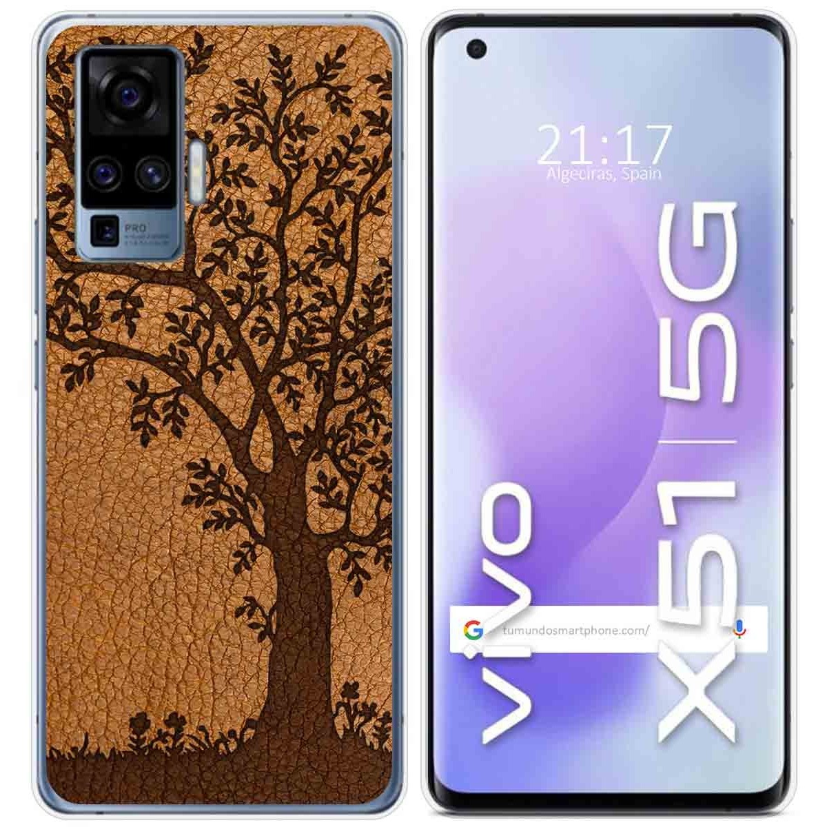 Funda Gel Tpu para Vivo X51 5G diseño Cuero 03 Dibujos