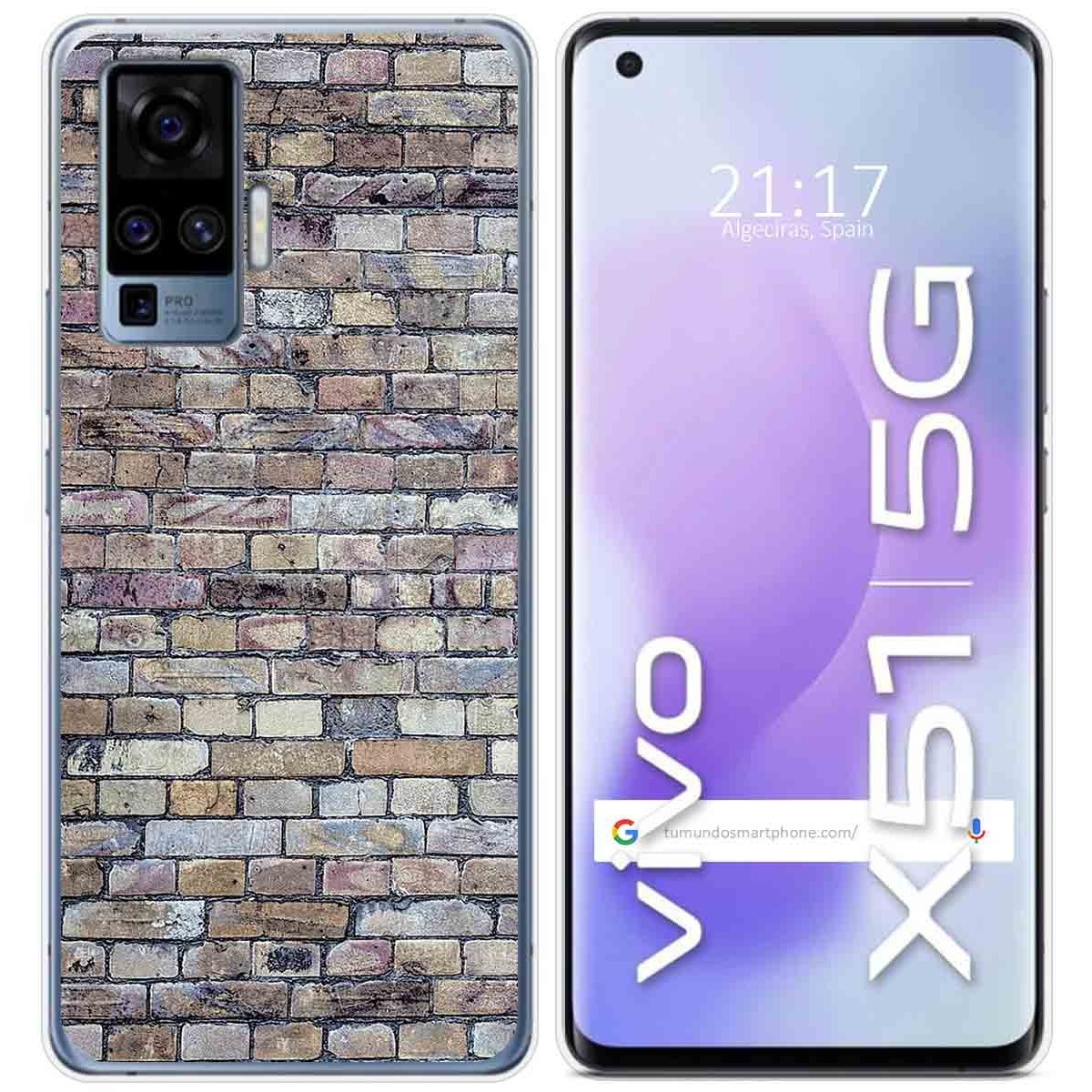 Funda Gel Tpu para Vivo X51 5G diseño Ladrillo 02 Dibujos