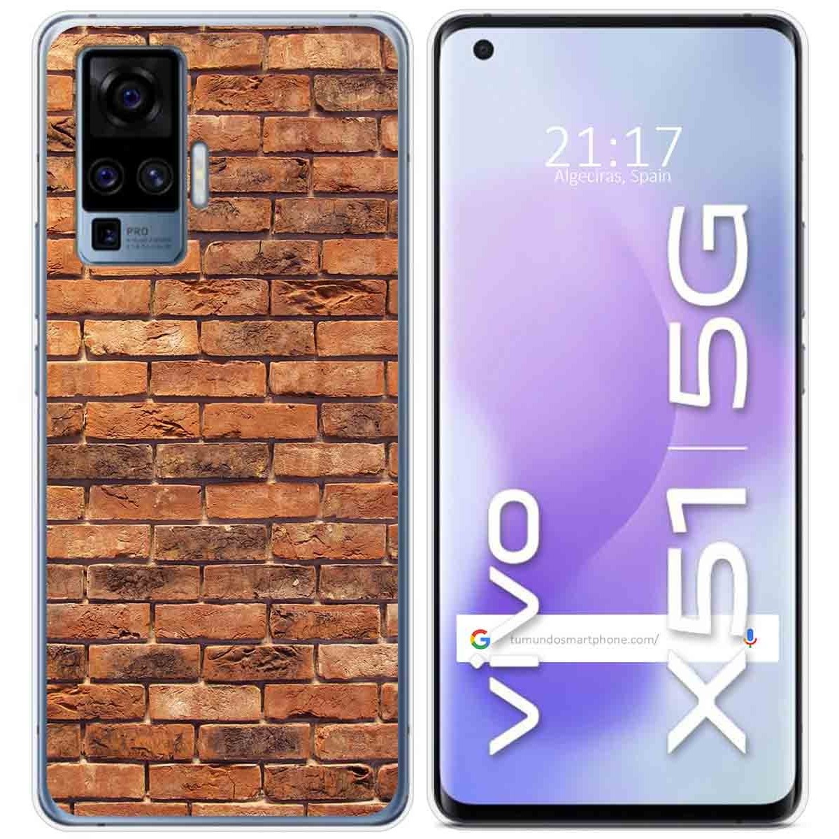 Funda Gel Tpu para Vivo X51 5G diseño Ladrillo 04 Dibujos