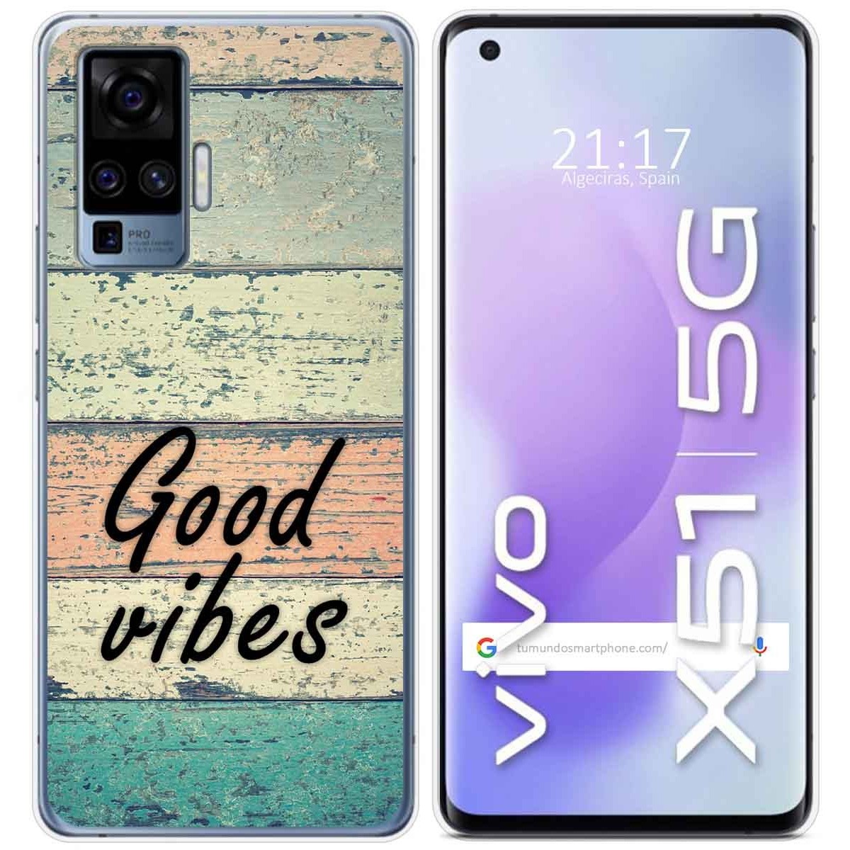 Funda Gel Tpu para Vivo X51 5G diseño Madera 01 Dibujos