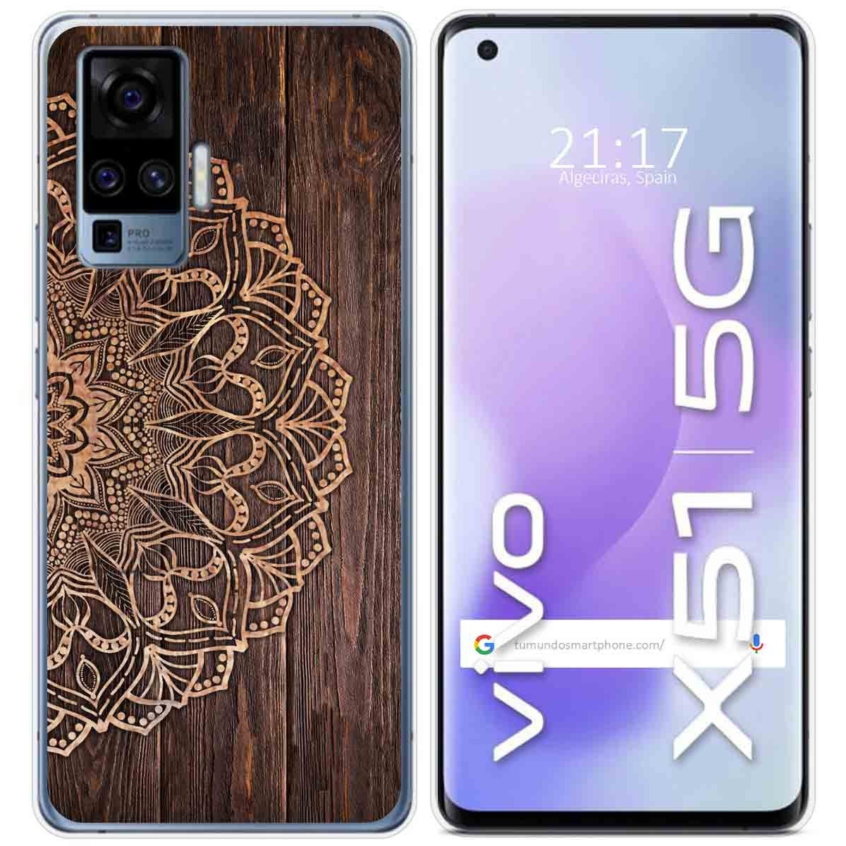 Funda Gel Tpu para Vivo X51 5G diseño Madera 06 Dibujos