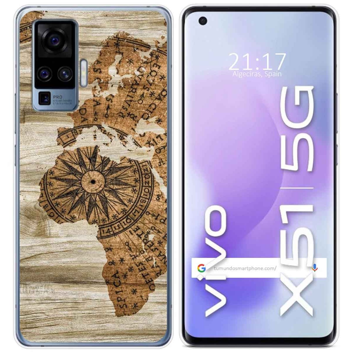 Funda Gel Tpu para Vivo X51 5G diseño Madera 07 Dibujos