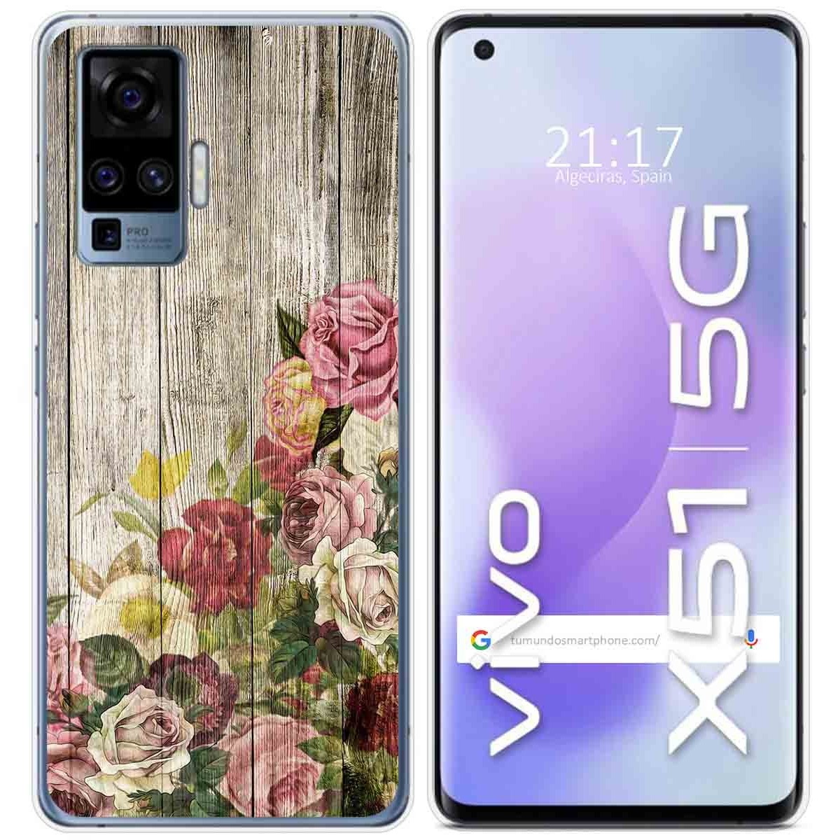Funda Gel Tpu para Vivo X51 5G diseño Madera 08 Dibujos