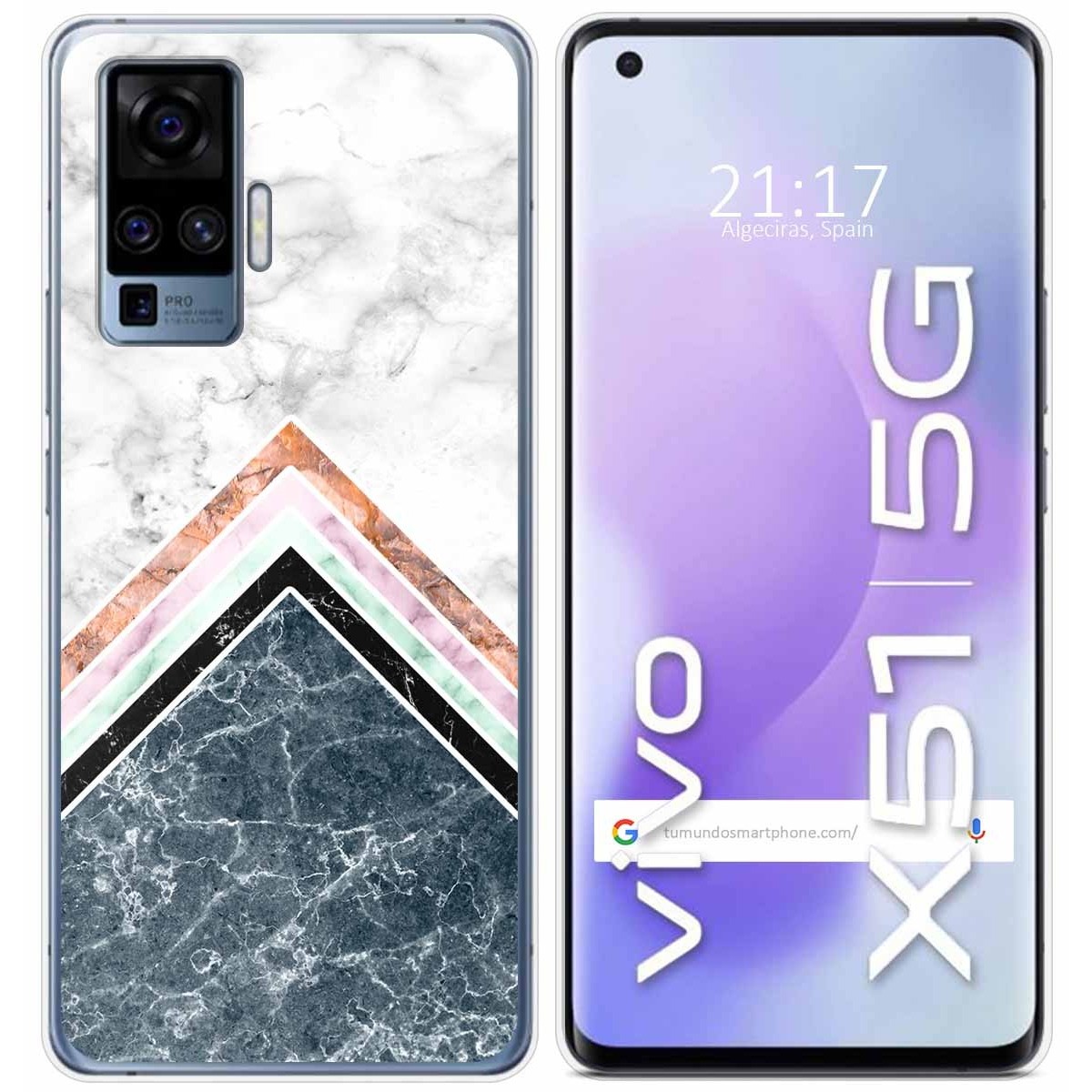 Funda Gel Tpu para Vivo X51 5G diseño Mármol 05 Dibujos