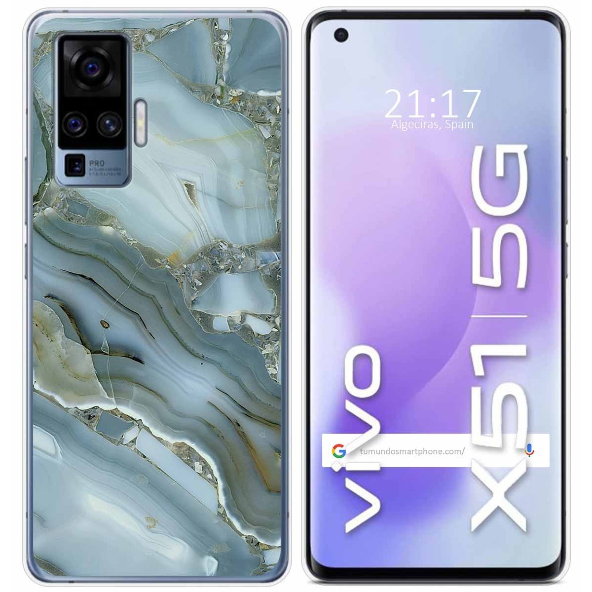 Funda Gel Tpu para Vivo X51 5G diseño Mármol 09 Dibujos
