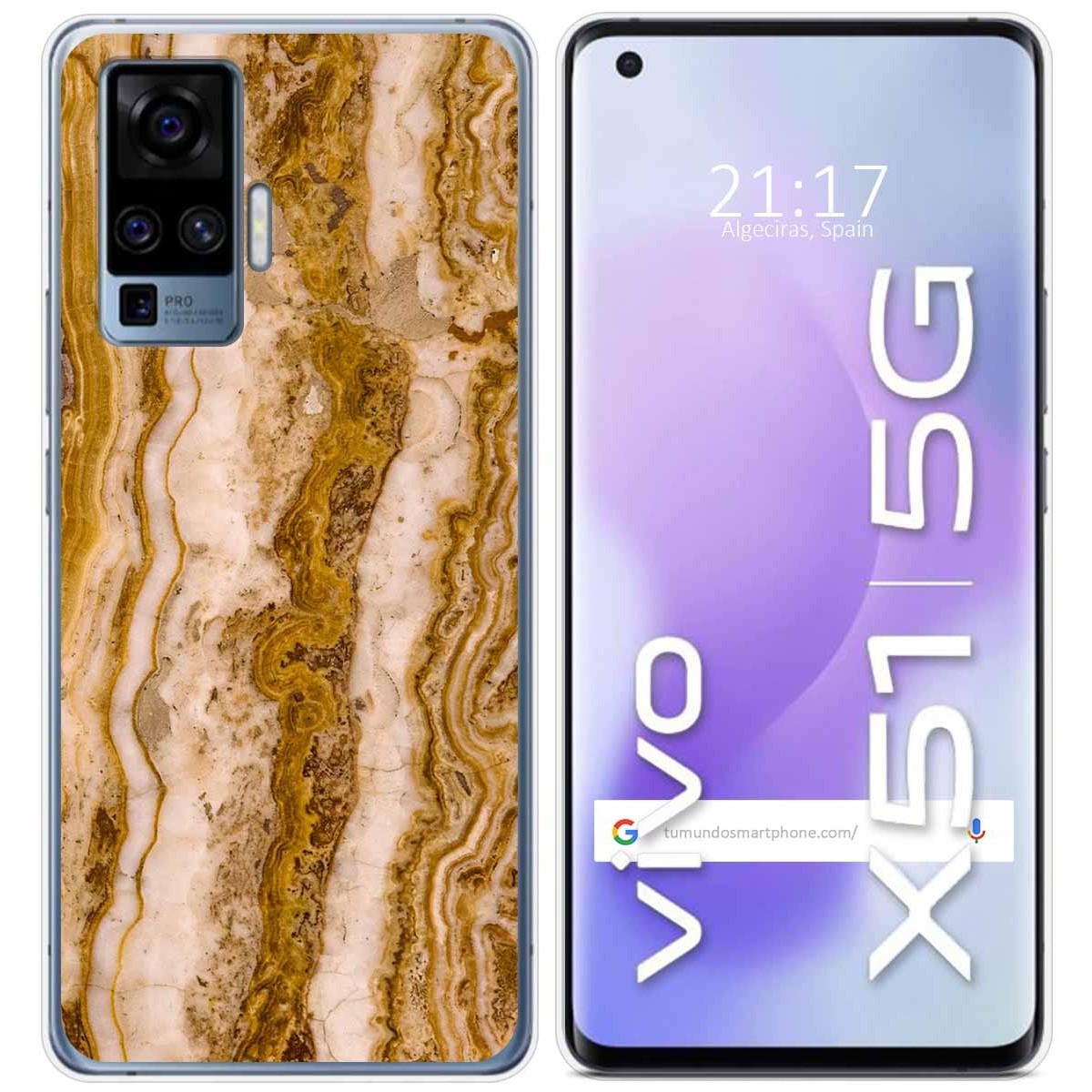 Funda Gel Tpu para Vivo X51 5G diseño Mármol 10 Dibujos