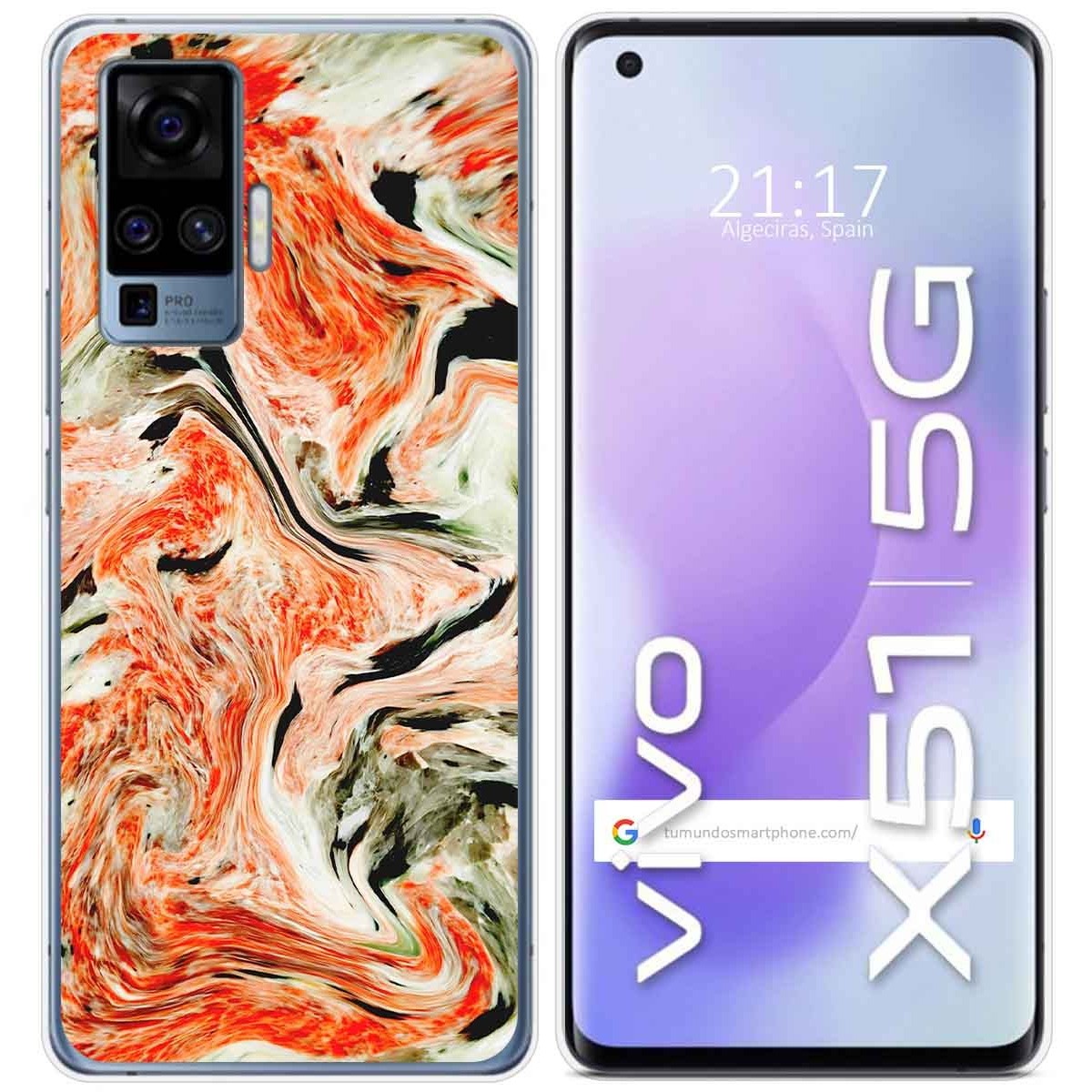 Funda Gel Tpu para Vivo X51 5G diseño Mármol 12 Dibujos