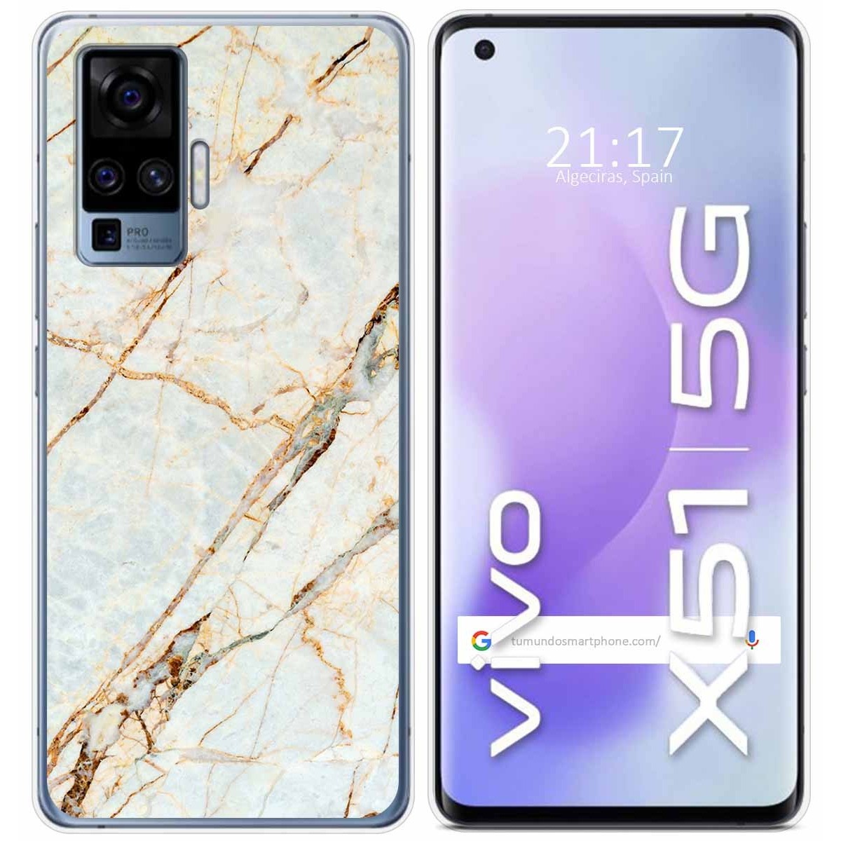 Funda Gel Tpu para Vivo X51 5G diseño Mármol 13 Dibujos