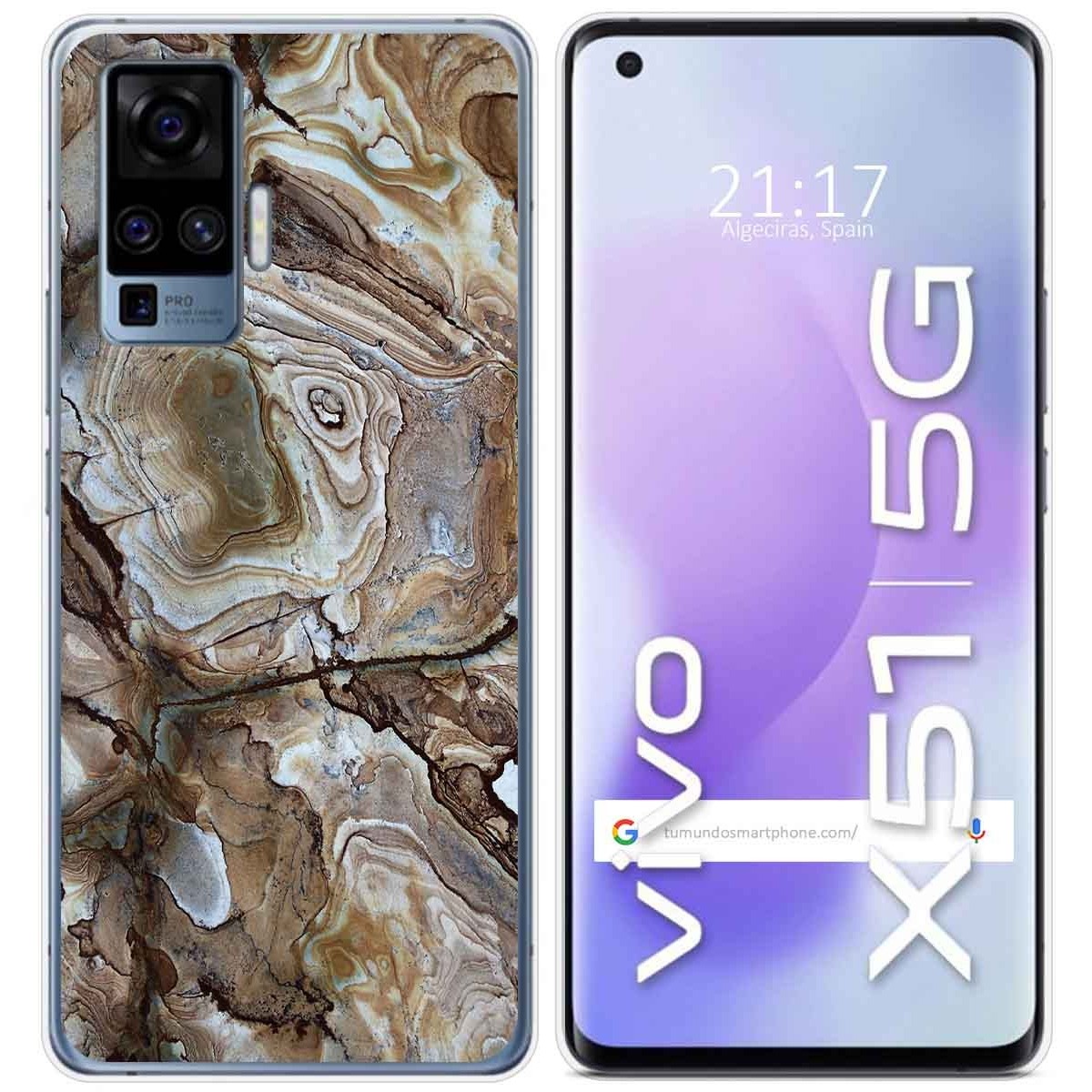 Funda Gel Tpu para Vivo X51 5G diseño Mármol 14 Dibujos