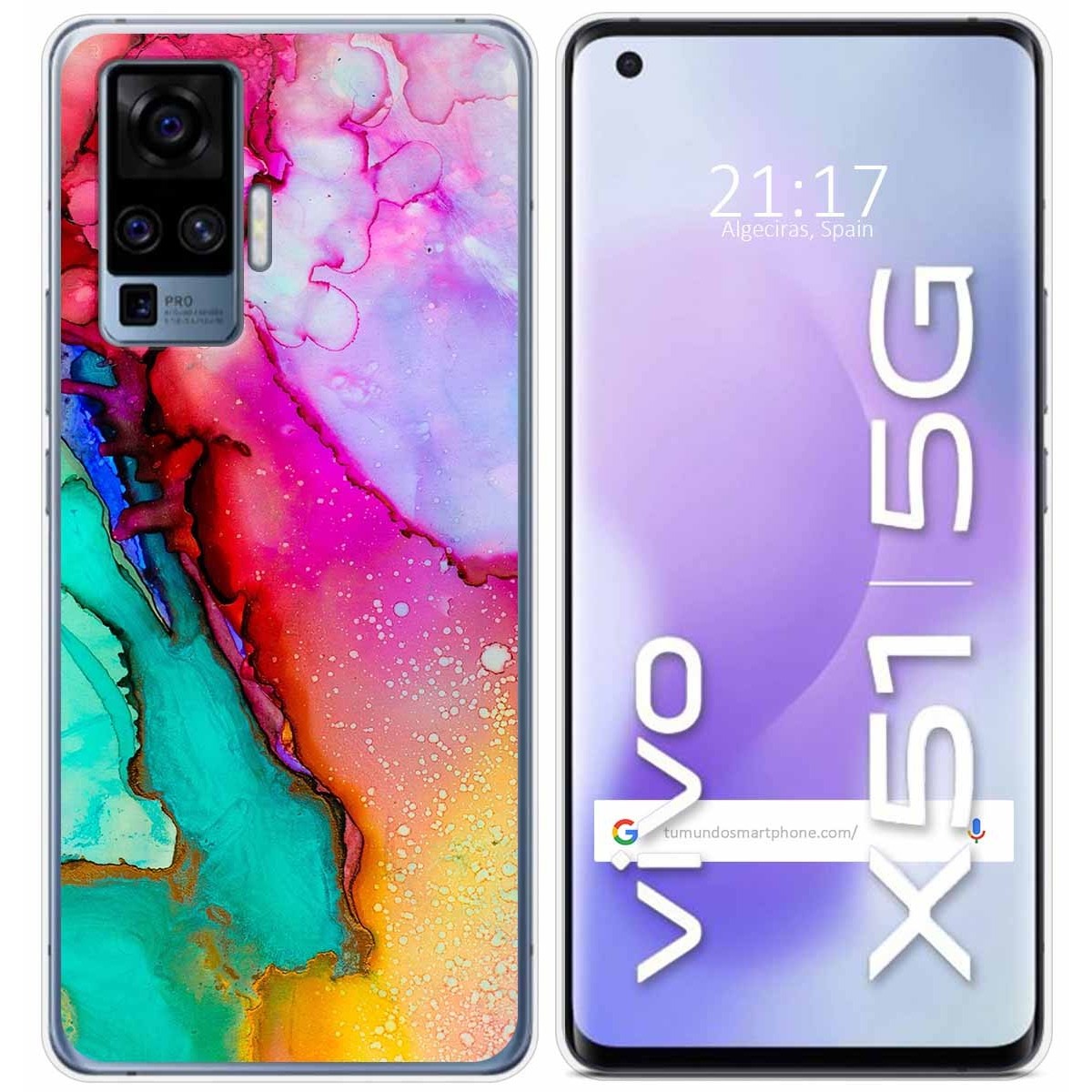 Funda Gel Tpu para Vivo X51 5G diseño Mármol 15 Dibujos